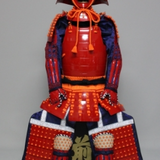 【O-060】Scarlet Thread Laced Red Okegawa Two-Piece Cuirass Armor：緋糸威赤桶側二枚胴具足