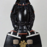 【O-052】Dark blue thread laced black matte riveted two-piece cuirass armor with acorn-shaped helmet：紺糸威黒艶消鋲綴二枚胴具足（椎形兜）