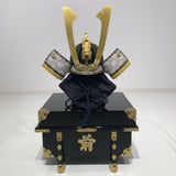 【O-024-K】Deep navy blue thread laced Buddha two-piece cuirass armor (helmet only)：紺糸威仏ニ枚胴（兜のみ）