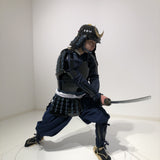 【O-075】Dark blue lacing black lacquered two-plate cuirass Jidai Festival set：濃紺糸威黒桶側二枚胴　時代祭りセット