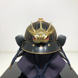 【O-015-K】Deep navy blue thread laced modern small plate two-piece cuirass armor (helmet only)：濃紺糸威当世小札二枚胴（兜のみ）