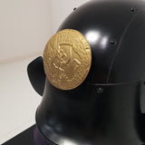 【O-050-K】Navy Blue Thread Laced Black Matte Finish Riveted Two-piece Dou Armor (Atamagata) (Helmet Only)：紺糸威黒艶消鋲綴二枚胴具足（頭形）（兜のみ）