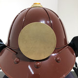 【O-059-K】Deep navy blue thread laced brown barrel shoulder guards two-piece cuirass armor (helmet only)：濃紺糸威茶桶側二枚胴具足（兜のみ）