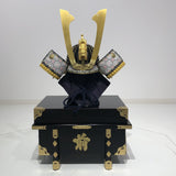 【O-024-K】Deep navy blue thread laced Buddha two-piece cuirass armor (helmet only)：紺糸威仏ニ枚胴（兜のみ）