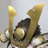 【O-046】Navy Blue Thread Laced Rusted Iron Dome Riveted Two-Piece Cuirass Armor：紺糸威鉄錆笠鋲二枚胴具足