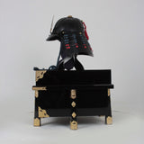 【O-055-K】Navy and Red Thread Laced Munetori Black Barrel-shaped Two-piece Dou Armor (Juunikoma) (Helmet Only)：紺赤糸威胸取黒桶側二枚胴具足（十二間）（兜のみ）
