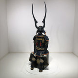 【O-029】Dark Navy Blue Thread Laced Gold Kara Two-Piece Cuirass Armor：濃紺糸威金唐二枚胴具足