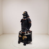 【O-050】Navy Blue Thread Laced Black Matte Riveted Two-Piece Cuirass Armor (Zunari-style Helmet)：紺糸威黒艶消鋲綴二枚胴具足（頭形兜）