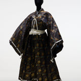 [B-031] Yoroi Hitatare with brocade (navy blue tones)：鎧直垂・金襴　(紺系)