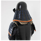 【O-050】Navy Blue Thread Laced Black Matte Riveted Two-Piece Cuirass Armor (Zunari-style Helmet)：紺糸威黒艶消鋲綴二枚胴具足（頭形兜）