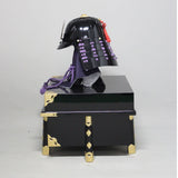 【O-056-K】Purple thread laced black chest guard two-piece cuirass armor (helmet only)：紫糸威黒胸取二枚胴具足（兜のみ）