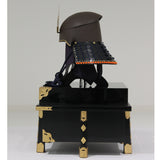 【O-041-K】Deep navy blue thread laced riveted two-piece cuirass armor (helmet only)：濃紺糸威鋲綴二枚胴具足（兜のみ）
