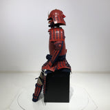 【O-062】Two-Piece Armor with Red Barrel Shoulder Guards, Deep Navy Blue Lacing, and Hand-Painted Lacquer Finish：濃紺糸威赤桶側二枚胴具足（手時代塗）