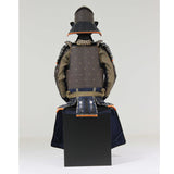 【O-041】Dark Navy Blue Thread Laced Riveted Two-Piece Cuirass Armor：濃紺糸威鋲綴二枚胴具足