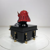 【O-061-K】Deep navy blue thread laced red barrel shoulder guards two-piece cuirass armor (helmet only)：濃紺糸威赤桶側二枚胴具足（兜のみ）