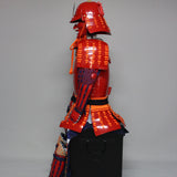 【O-060】Scarlet Thread Laced Red Okegawa Two-Piece Cuirass Armor：緋糸威赤桶側二枚胴具足