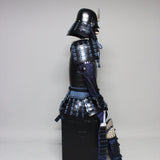 【O-066】Dark blue thread laced riveted head-shaped two-piece cuirass armor with matte lacquer finish：紺糸威鋲綴頭形二枚胴具足（艶消塗）