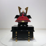 【O-014-K】Red thread laced fur pull two-piece cuirass armor (helmet only)：赤糸毛引威二枚胴（兜のみ）