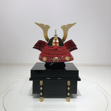 【O-003-K】Red thread laced large plate ō-yoroi armor (helmet only)：赤糸威本大札大鎧（兜のみ）