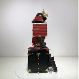 【O-014】Red Thread Laced Fur-Trimmed Two-Piece Cuirass Armor (Matte Finish)：赤糸威毛引二枚胴具足（艶消塗）