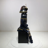【O-046】Navy Blue Thread Laced Rusted Iron Dome Riveted Two-Piece Cuirass Armor：紺糸威鉄錆笠鋲二枚胴具足