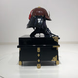【O-059-K】Deep navy blue thread laced brown barrel shoulder guards two-piece cuirass armor (helmet only)：濃紺糸威茶桶側二枚胴具足（兜のみ）