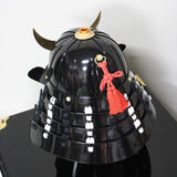 【O-057-K】Black and white thread laced black barrel shoulder guards two-piece cuirass armor (helmet only)：黒白糸威黒桶側二枚胴具足（兜のみ）
