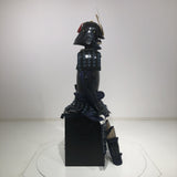 【O-058】Navy Blue Thread Laced Black Okegawa Two-Piece Cuirass Armor with Kuwagata Crest：紺糸威黒桶側二枚胴具足（鍬形）