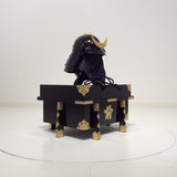 【O-065-1-K】Deep navy blue thread laced black barrel shoulder guards two-piece cuirass armor (helmet only)：濃紺糸威黒桶側二枚胴具足（兜のみ）