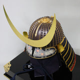 【O-020-K】Deep navy blue thread laced sewn extended two-piece cuirass armor (helmet only)：紺糸縫延二枚胴（兜のみ）