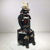 【O-047】Deep navy blue thread laced Iyo-style simple tied two-piece cuirass armor with matte lacquer finish：濃紺糸威伊予素懸二枚胴具足(艶消塗)