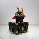【O-014-K】Red thread laced fur pull two-piece cuirass armor (helmet only)：赤糸毛引威二枚胴（兜のみ）