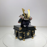 【O-047-K】Deep navy blue thread laced Iyo-style plain lacing two-piece cuirass armor (helmet only)：濃紺糸威伊予素懸二枚胴具足（兜のみ）