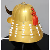 【O-073-K】White thread laced gold-lacquered barrel shoulder guards two-piece cuirass armor (helmet only)：白糸威金塗桶側二枚胴具足（兜のみ）