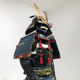 【O-037】Navy Blue Thread Laced Large Sleeved Black Two-Piece Cuirass Armor：紺糸威大袖黒二枚胴具足