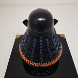 【O-050-K】Navy Blue Thread Laced Black Matte Finish Riveted Two-piece Dou Armor (Atamagata) (Helmet Only)：紺糸威黒艶消鋲綴二枚胴具足（頭形）（兜のみ）
