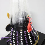 【O-039-K】Wisteria white thread laced raised fur two-piece cuirass armor (helmet only)：藤白糸威毛立二枚胴具足（兜のみ）