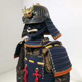 【O-015】Dark Navy Blue Thread Laced Contemporary Small Plate Two-Piece Cuirass Armor：濃紺糸威当世小札二枚胴具足
